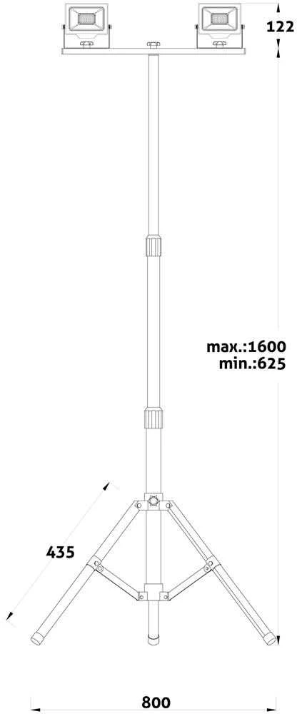 Avide LED prožektorius su stovu 2x20W 4000K 4000lm