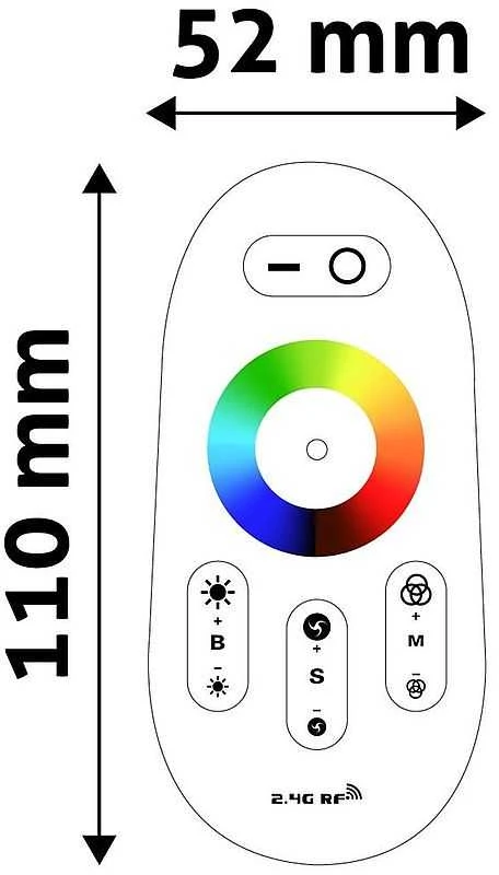 Avide LED RGB+W juostų valdiklis 288W 12-24V su RF pulteliu