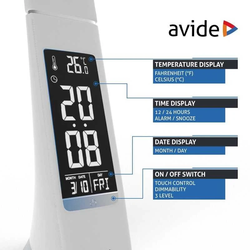 Avide LED stalinis šviestuvas Business 6W LCD odos imitacija baltas