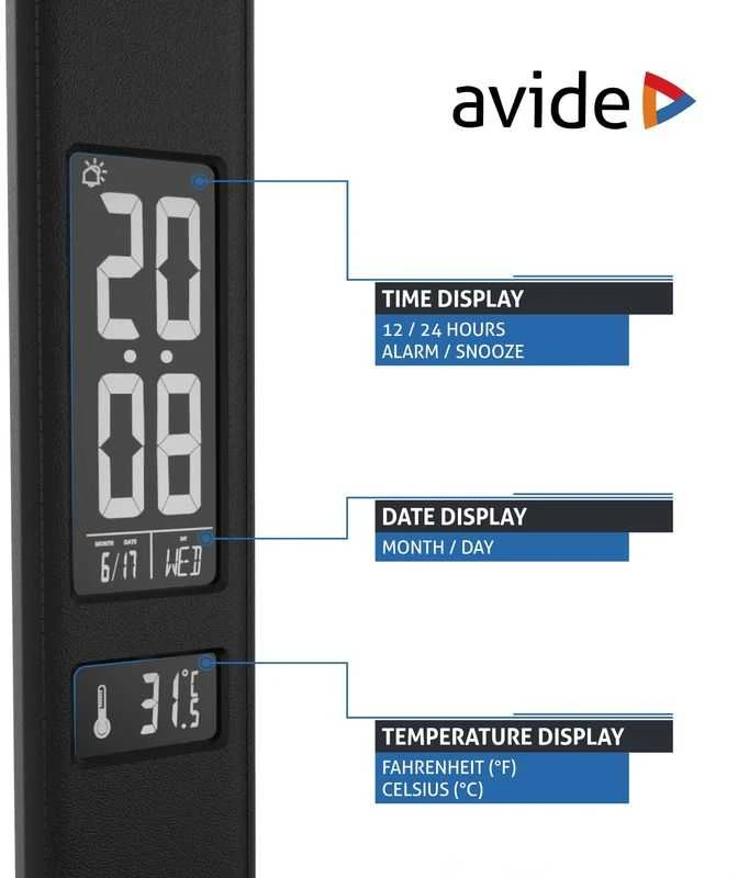 Avide LED stalinis šviestuvas Office 6W LCD odos imitacija juodas