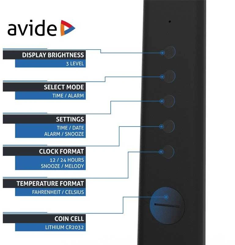 Avide LED stalinis šviestuvas Office 6W LCD odos imitacija juodas