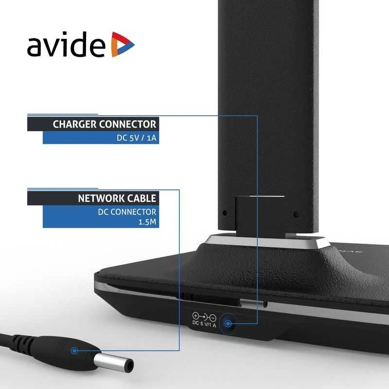 Avide LED stalinis šviestuvas Office 6W LCD odos imitacija juodas