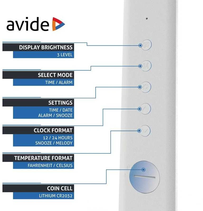 Avide LED stalinis šviestuvas Office 6W LCD odos imitacija baltas