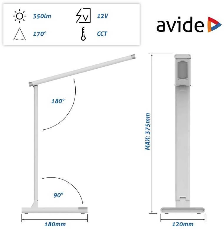 Avide LED stalinis šviestuvas Scott 12W baltas