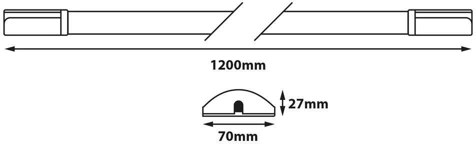 Avide LED šviestuvas Batten 1200mm 30W CCT 3000lm