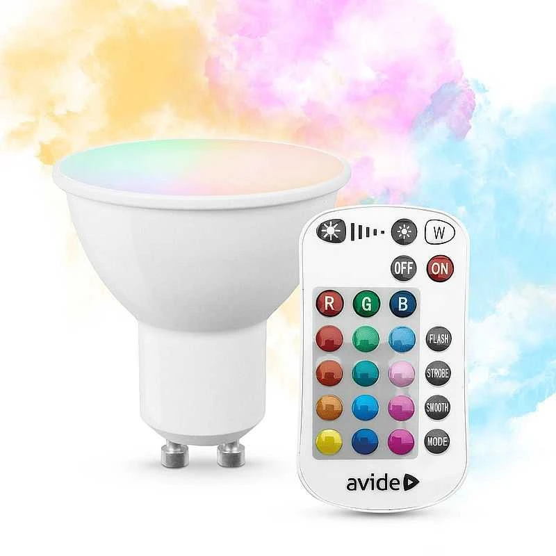 Avide Smart LED lemputė 2.9W RGB+W GU10 su pulteliu