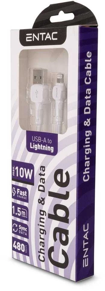 Entac kabelis USB-A - Lightning 1.5m 2A 10W USB-Classic baltas