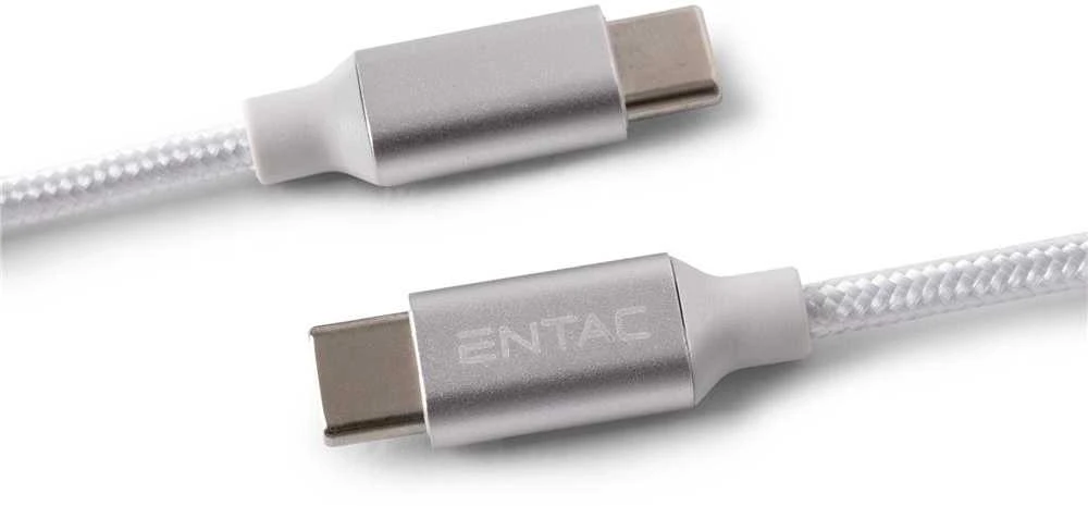 Entac kabelis USB-A - Lightning 1.5m 2A 10W nailonas sidabrinis