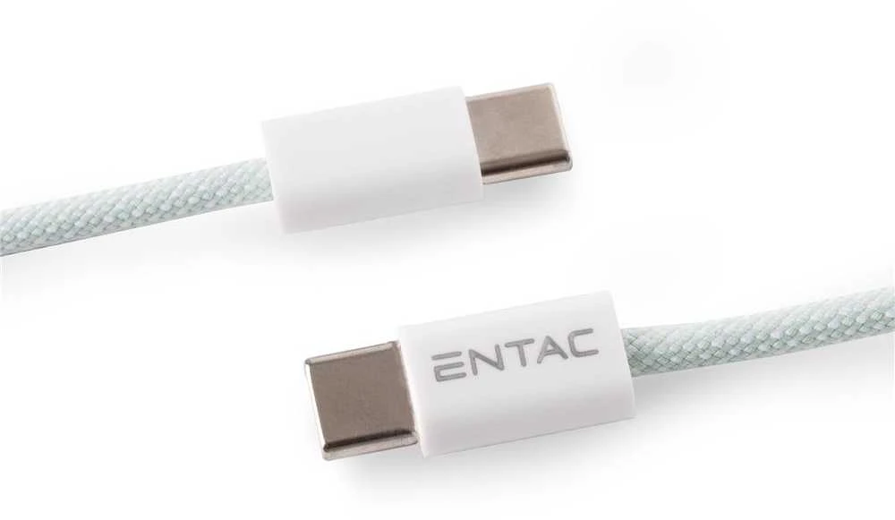 Entac kabelis USB-C - USB-C 1.5m 3A 60W nailonas žalias