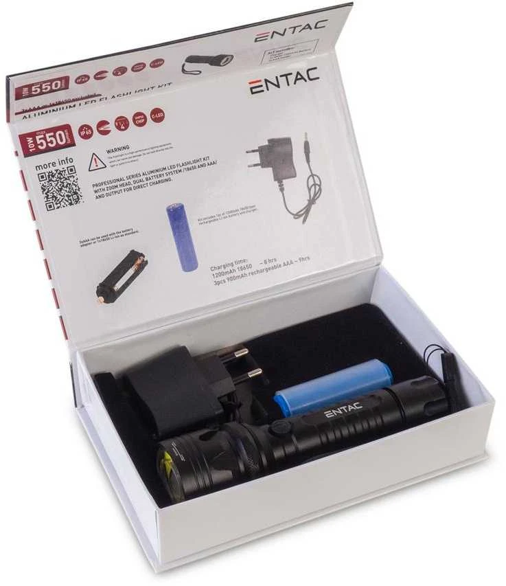 Entac pakraunamas žibintas 10W Alu 550lm Zoom
