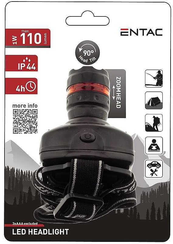 Entac žibintas ant galvos 1W 110lm Zoom