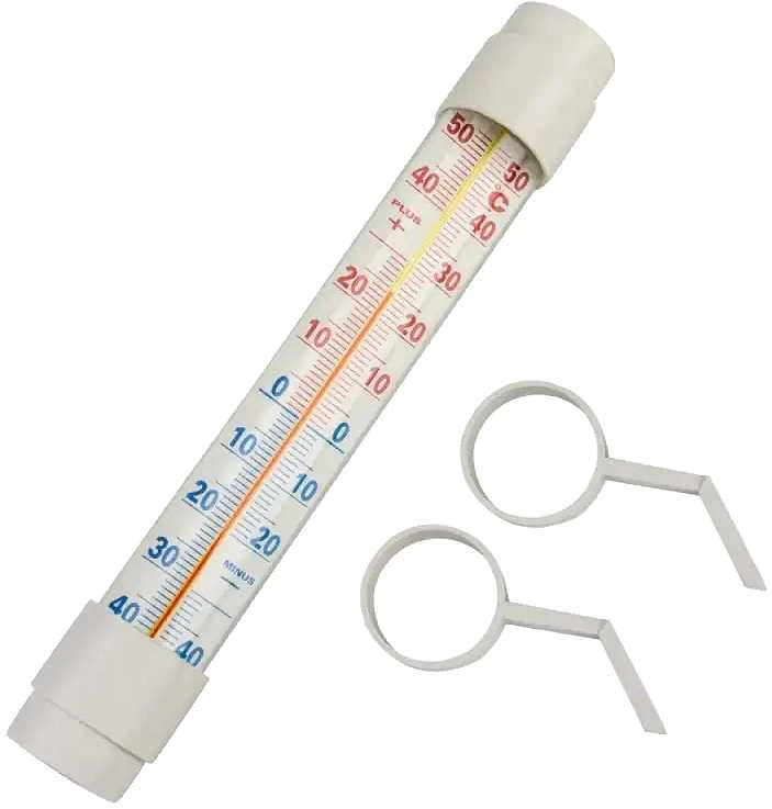 Lauko termometras didelis, baltas 4 x 27 cm