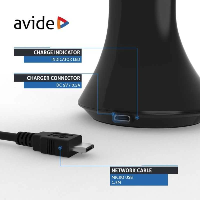LED įkraunamas stalinis šviestuvas AVIDE Calendar 5W juodas