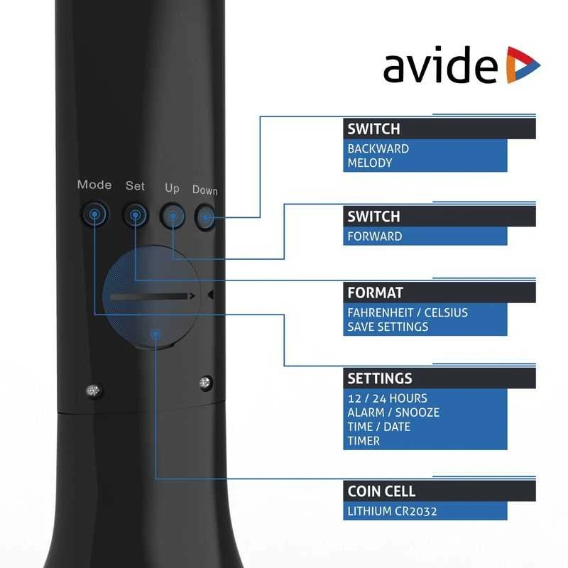 LED įkraunamas stalinis šviestuvas AVIDE Calendar 5W juodas