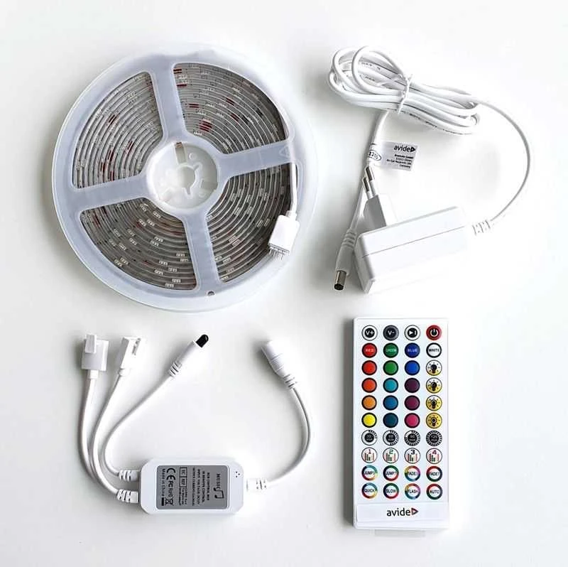 Carruzzo LED juosta Avide 16W RGB 5m Music control, su pultu, IP65