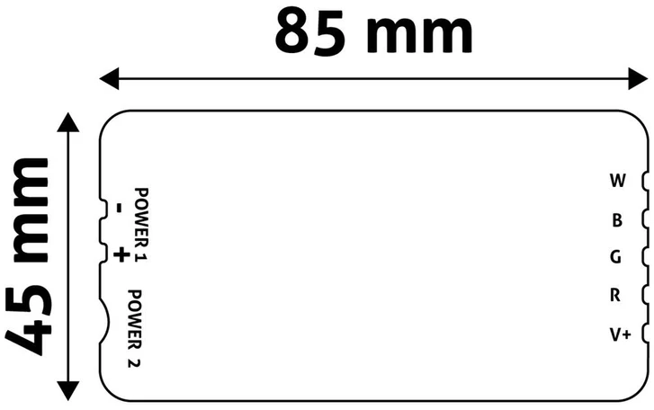 LED juostų valdiklis Avide 288W 12-24V RGBW 4Zone