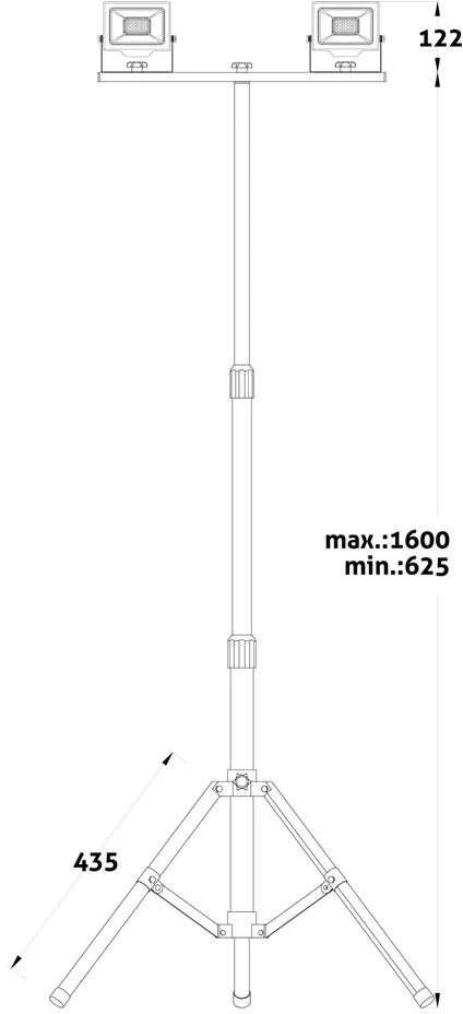 LED prožektorius Avide su trikoju 2x30W 6000lm