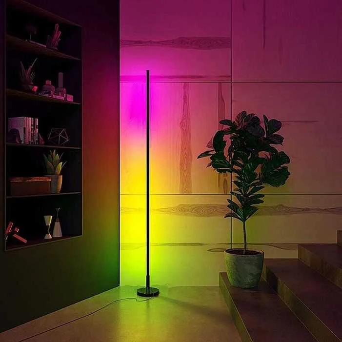 LED toršeras AVIDE 11.5W RGB+W Music sensor, juodas su pulteliu
