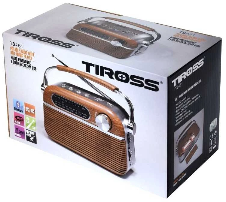 TIROSS Radijas PORTABLE Įkraunamas USB / Bluetooth