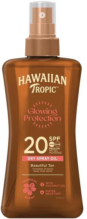 Apsauginis sausas purškiamasis aliejus Hawaiian Tropic Glowing Protection Dry Oil Spray, SPF20 Medium, 200 ml