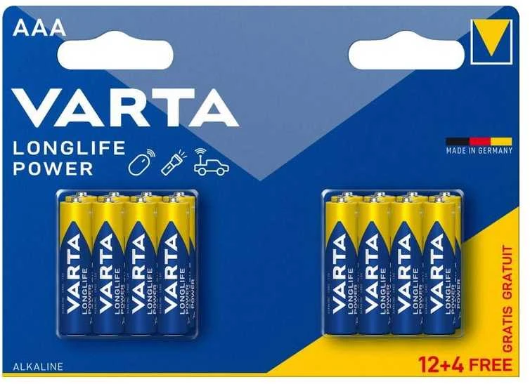 Varta šarminiai elementai AAA Longlife Power 16vnt