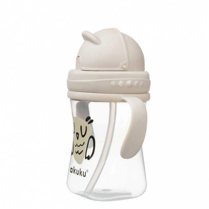 AKUKU gertuvė su šiaudeliu OWL, su rankenėlėmis, 300 ml, A0204