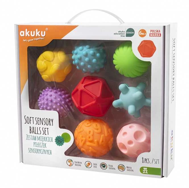 AKUKU minkšti sensoriniai kamuoliukai, 8 vnt., A0452