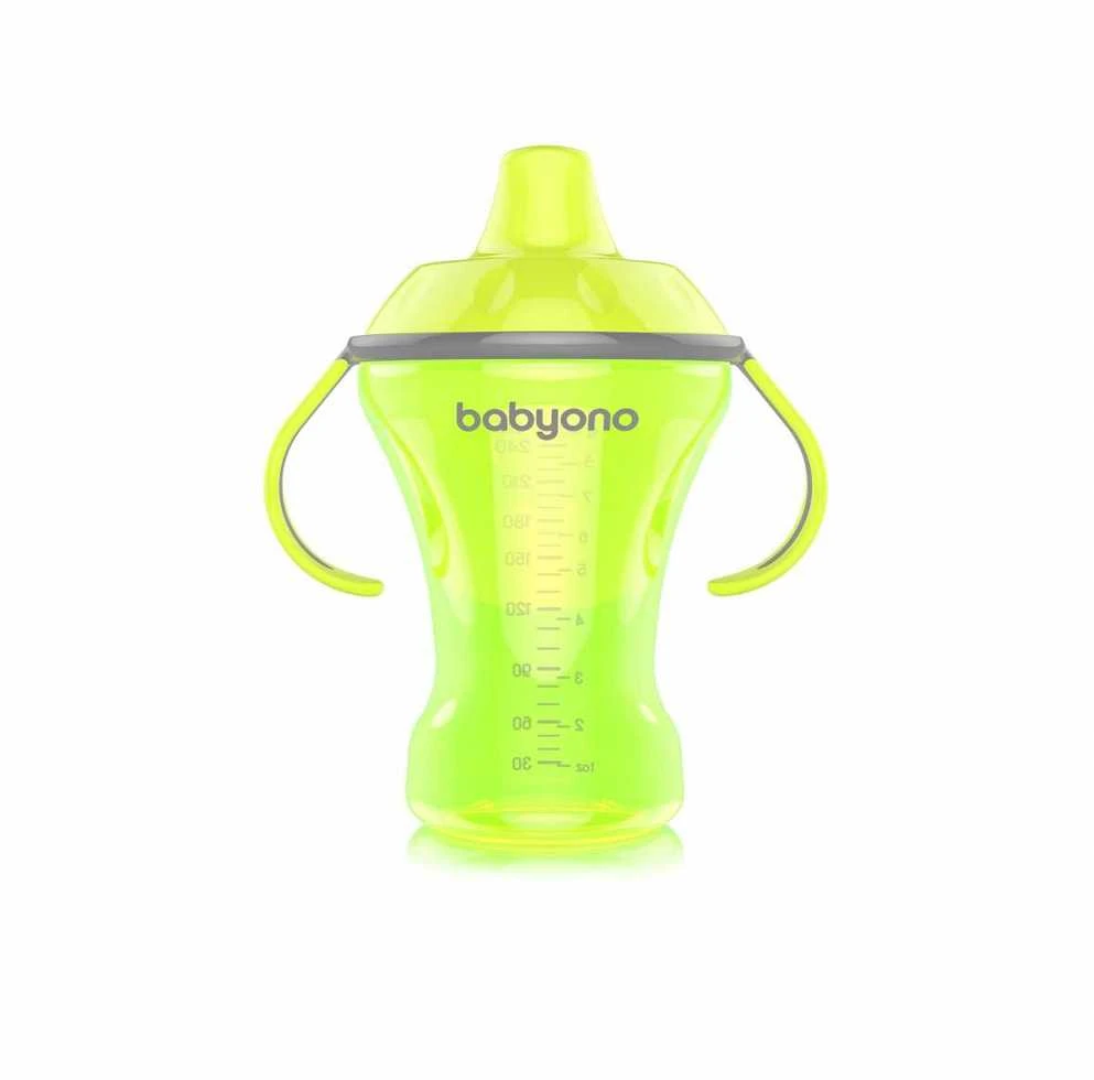 Baby Ono BABYONO 260 ml neišsiliejantis puodelis-gertuvė kietu snapeliu NATURAL NURSING