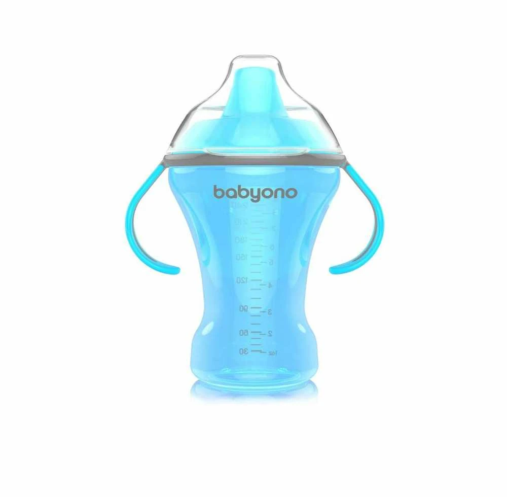 Baby Ono BABYONO 260 ml neišsiliejantis puodelis-gertuvė kietu snapeliu NATURAL NURSING