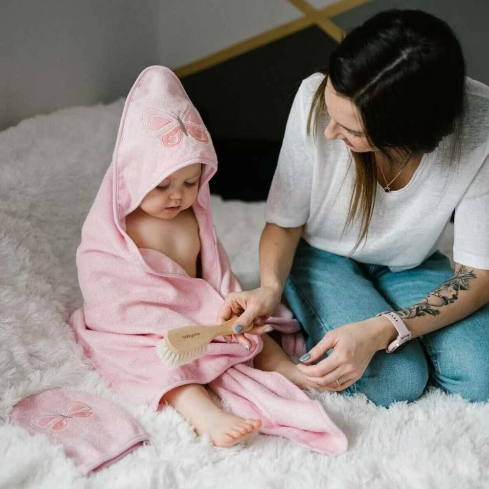 Baby Ono BabyOno rankšluostis su gobtuvu bambukinis 100x100 mėlynas 346/05