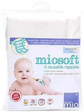 BAMBINO MIO daugkartiniai vystyklai MIOSOFT NAPPIES, 4 vnt.