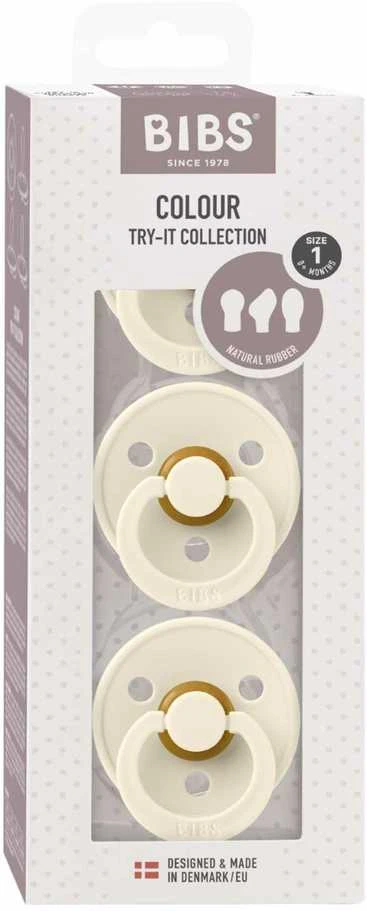 BIBS čiulptukų rinkinys Colour Try-it 3 vnt. Ivory