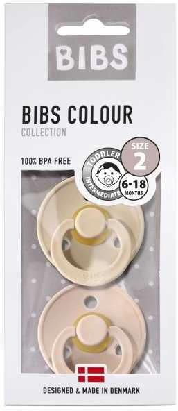BIBS 6-18 mėn. čiulptukai COLOUR, 2 vnt., Vanilla/Blush