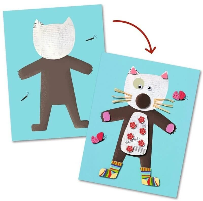 Djeco Kūrybinis rinkinys - Koliažai mažiesiems - Gyvūnai ( DJ08664 )