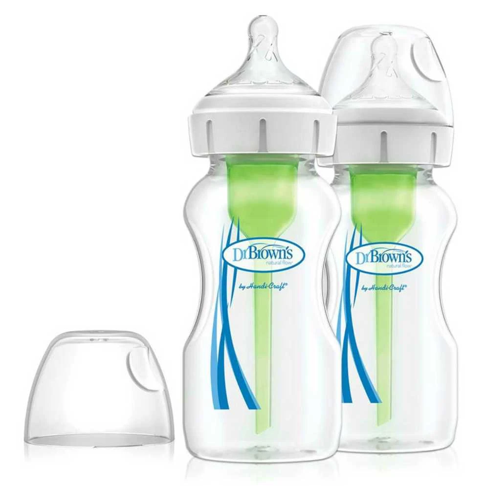 DR. BROWN'S OPTIONS+ 270 ml plataus kaklelio buteliukai, 2 vnt.