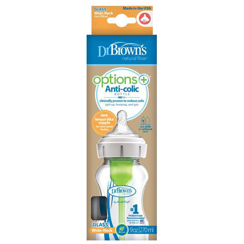 Dr. Browns Crystal Wide Mouth Bottle buteliukas kūdikiams 270 ml