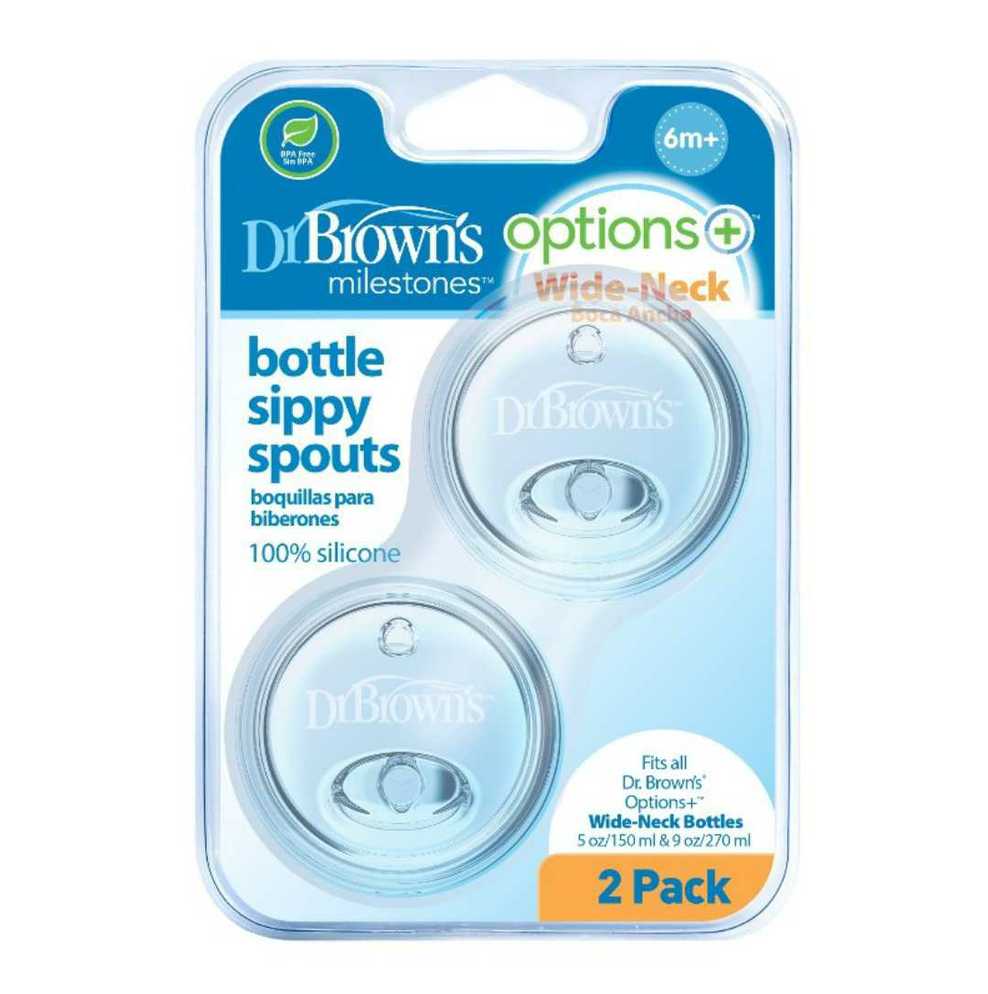 DR. BROWN'S OPTIONS+ silikoniniai snapeliai buteliukams plačiu kakleliu, 2 vnt.