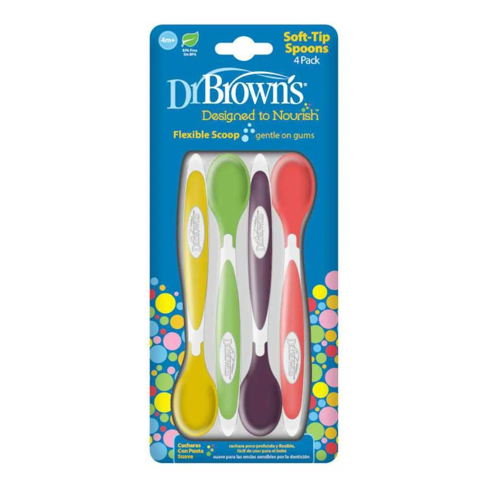 DR. BROWN'S šaukšteliai minkštu galiuku, 4 vnt.