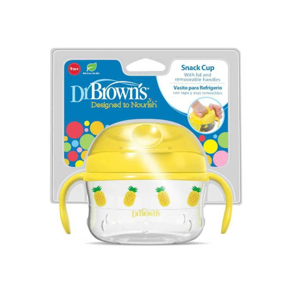 DR. BROWN'S sausų užkandžių indelis, geltonas