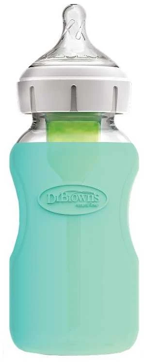 DR. BROWN'S silikoninė rankovė stikliniam 270 ml plataus kaklelio buteliukui, mėtinė
