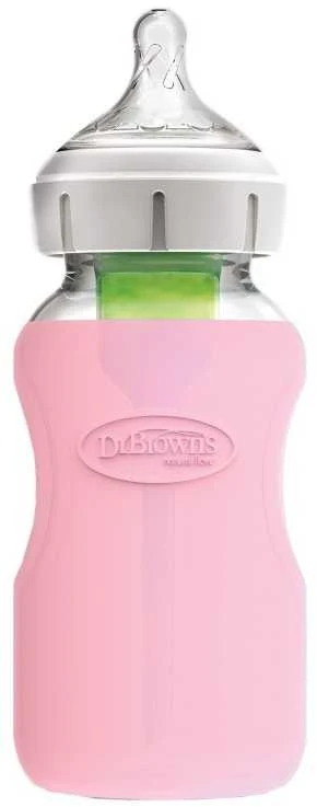 DR. BROWN'S silikoninė rankovė stikliniam 270 ml plataus kaklelio buteliukui, rožinė