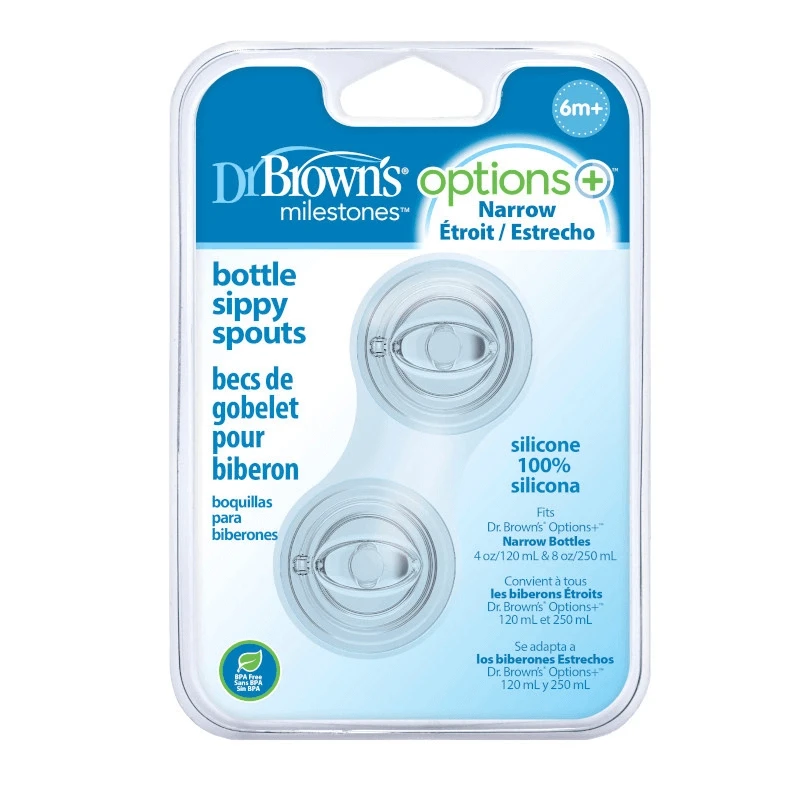 DR. BROWN'S snapeliai OPTIONS+ buteliukams siauru kakleliu, silikoniniai, 2 vnt.