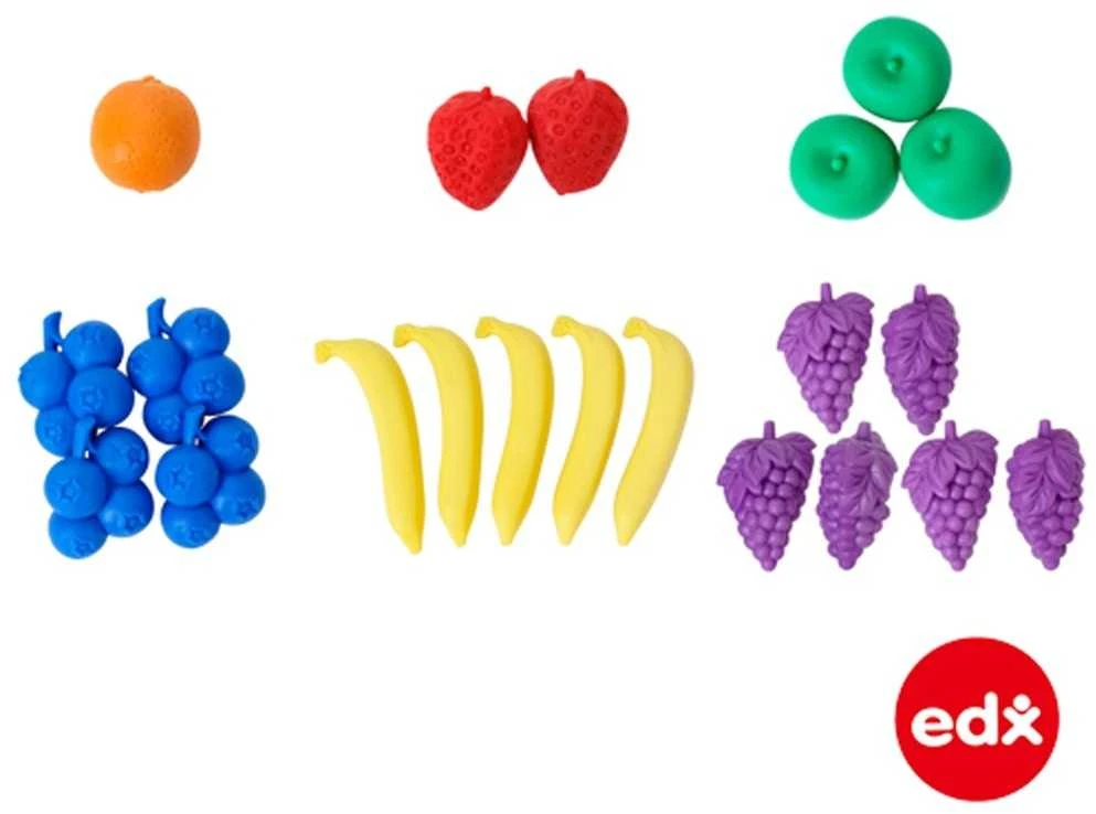Edx Education EDX vaisių figūrėlės indelyje, 48 vnt.
