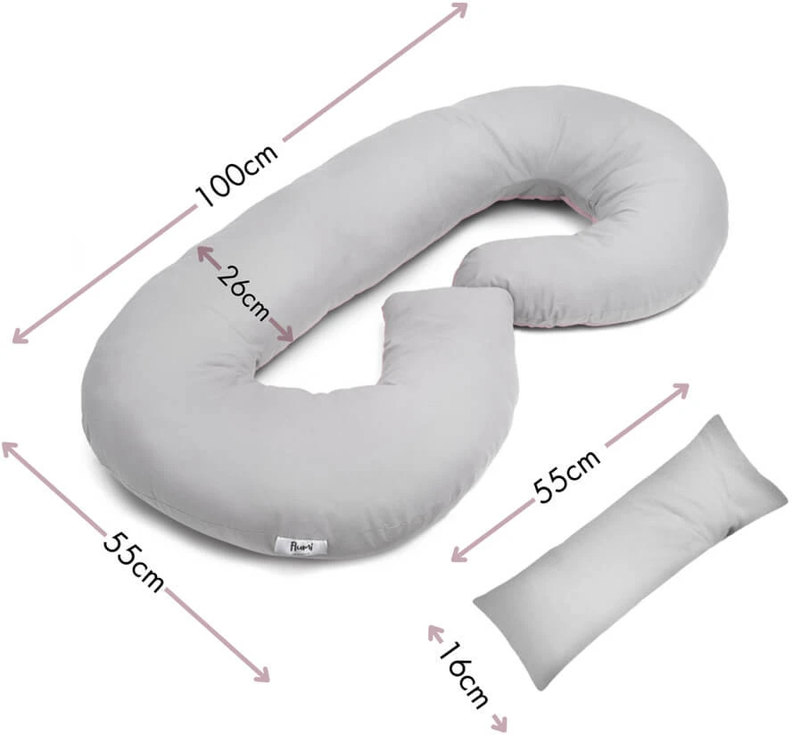 FLUMI nėščiosios ir maitinimo pagalvė TYPE C, Light Pilkas