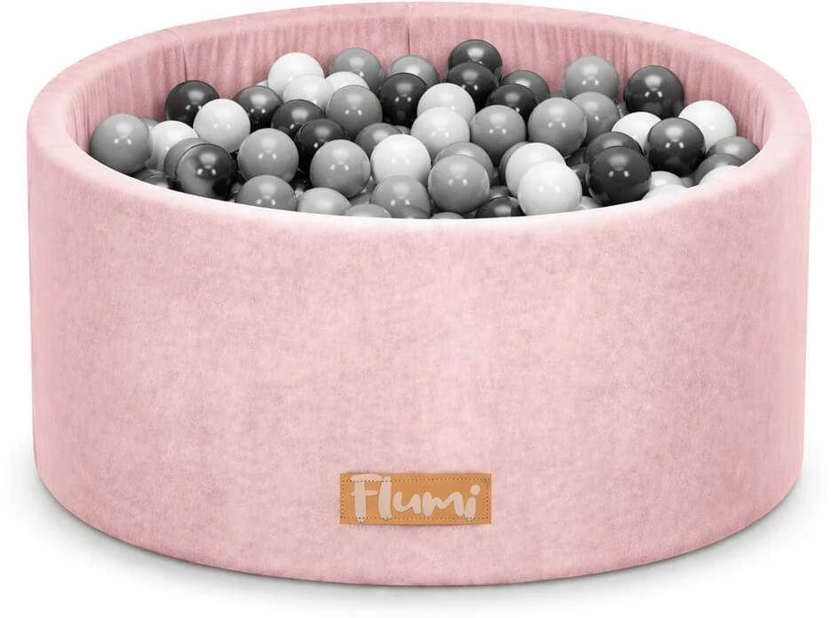 FLUMI personalizuotas kamuoliukų baseinas + 200 kamuoliukų, Powder Rožinė