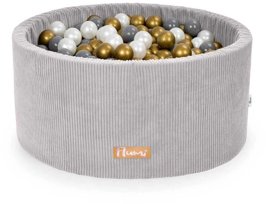 FLUMI personalizuotas kamuoliukų baseinas + 200 kamuoliukų VELOUR, Pilkas