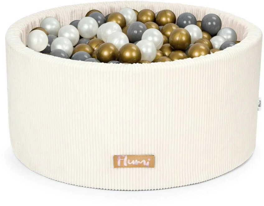 FLUMI personalizuotas kamuoliukų baseinas + 200 kamuoliukų VELOUR, Kreminis