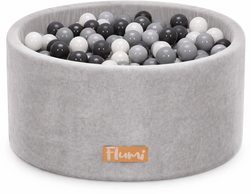 FLUMI personalizuotas kamuoliukų baseinas + 200 kamuoliukų, Light Pilkas