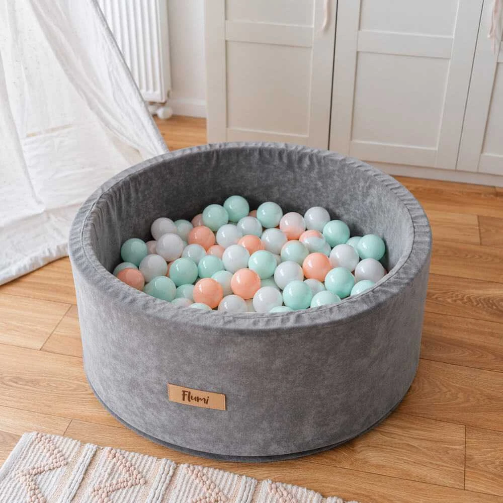FLUMI personalizuotas kamuoliukų baseinas + 200 kamuoliukų, Dark Pilkas