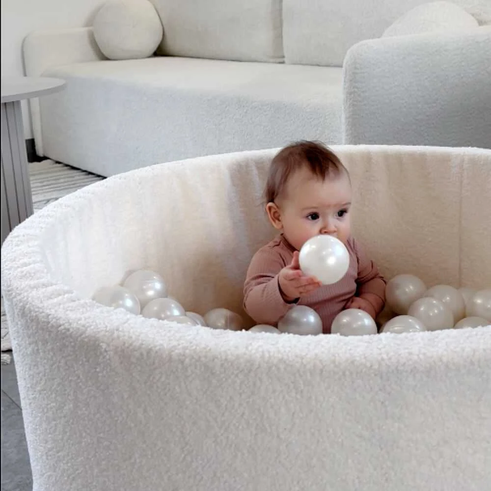 FLUMI personalizuotas kamuoliukų baseinas + 200 kamuoliukų TEDDY, Light rusvai gelsvas